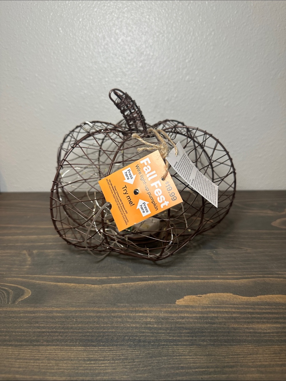 Fall Fest Wire Pumpkin Decor - Brown